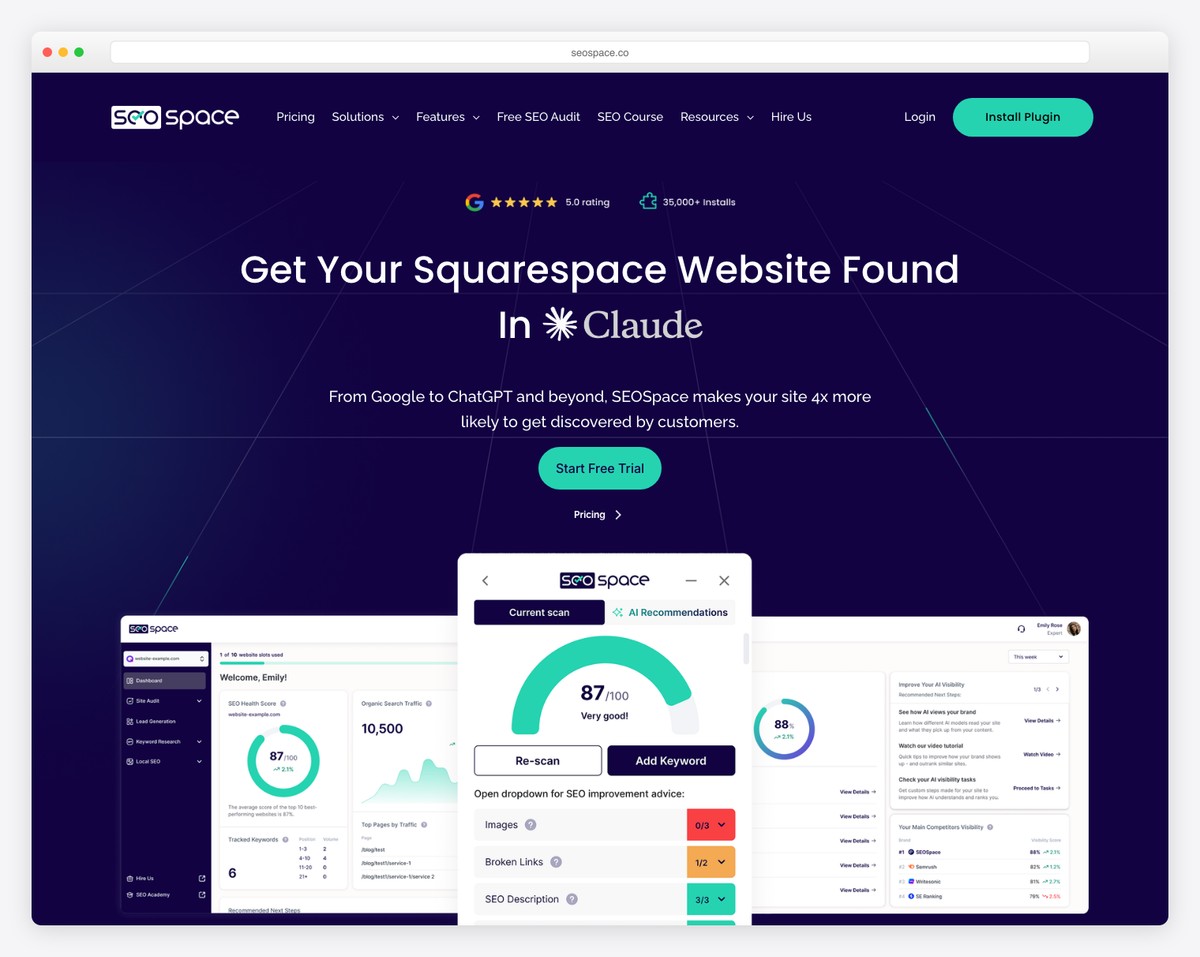 seospace academy website example