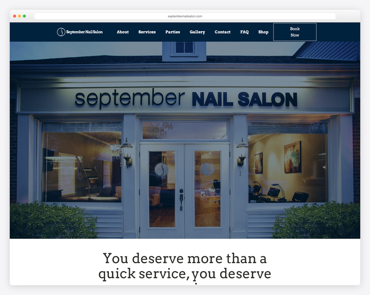 september nail salon website example