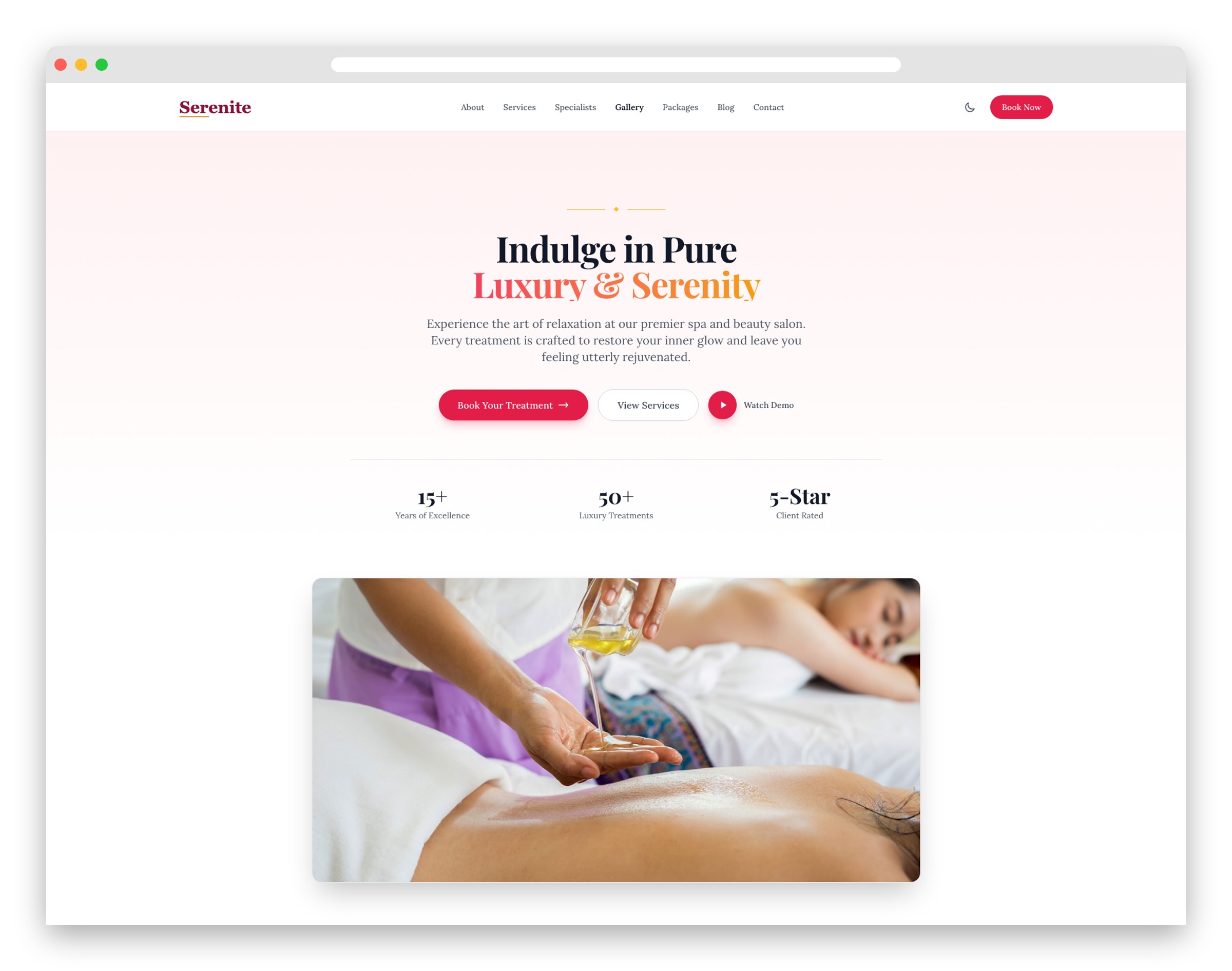 Serenite - Tailwind CSS Spa and Beauty Landing Page Template