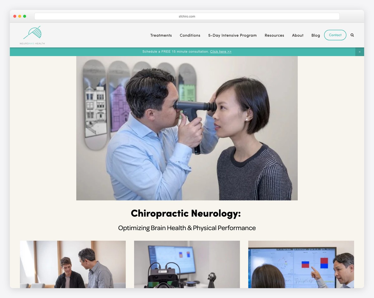 SF Chiro NeuroAxis Health website