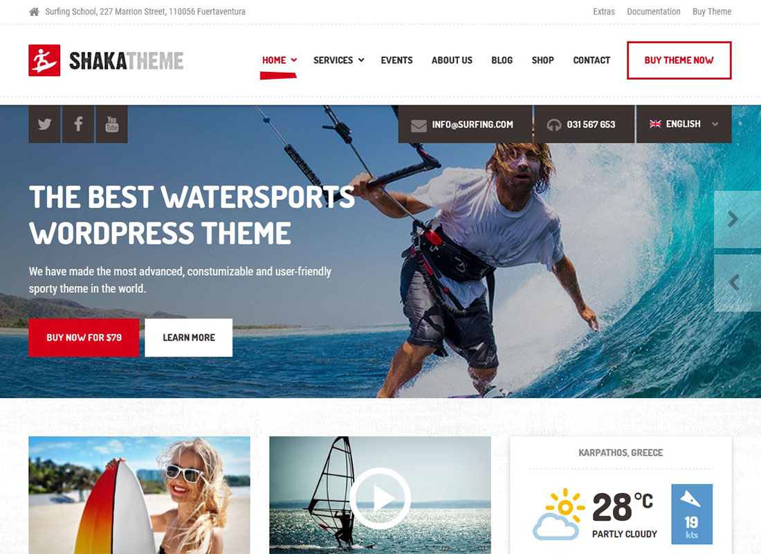 Shaka | A Beach Business WordPress Theme for Water Sport and Activity Schools, Surf, Kayak