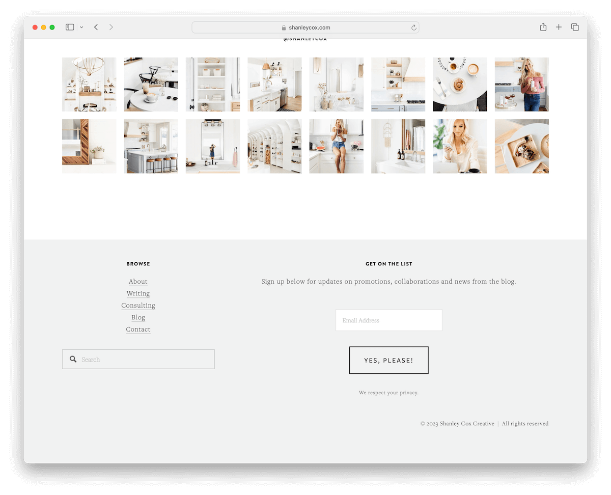 shanley cox website footer example