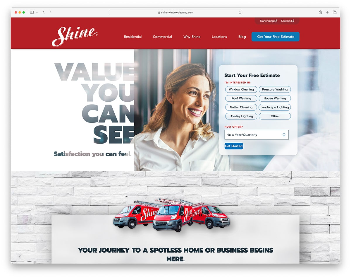 Shine Window Cleaning website example