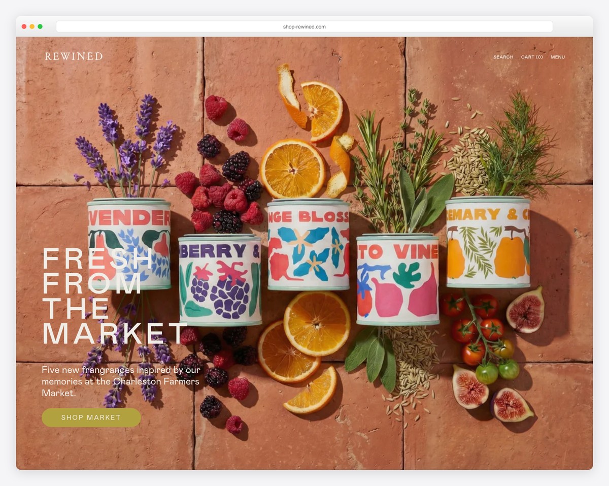rewined candles website example