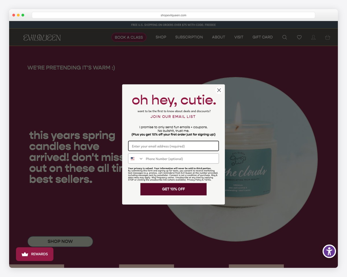 evil queen website example