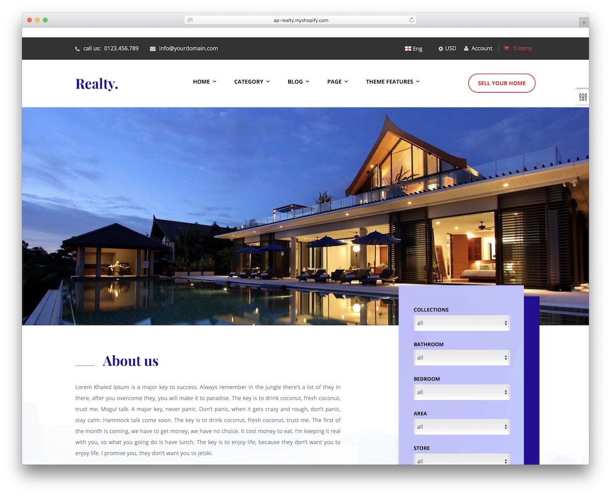 shopify real estate themes