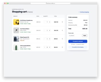 Shopping Cart V01 free HTML and CSS snippet by Colorlib