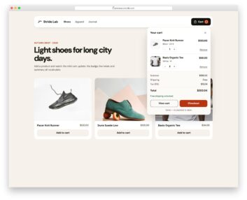 Shopping Cart V03 free HTML and CSS snippet by Colorlib