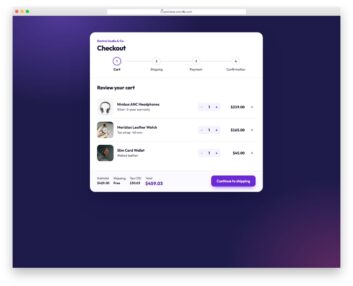 Shopping Cart V06 free HTML and CSS snippet by Colorlib