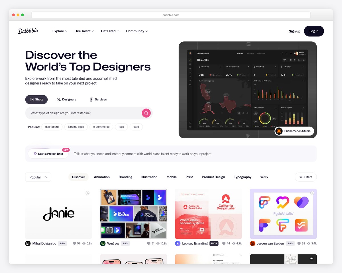 dribbble screenshot