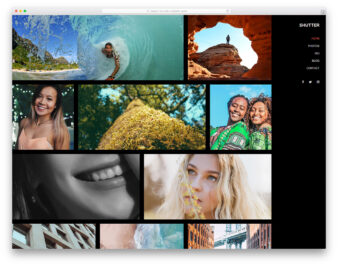 Shutter website template