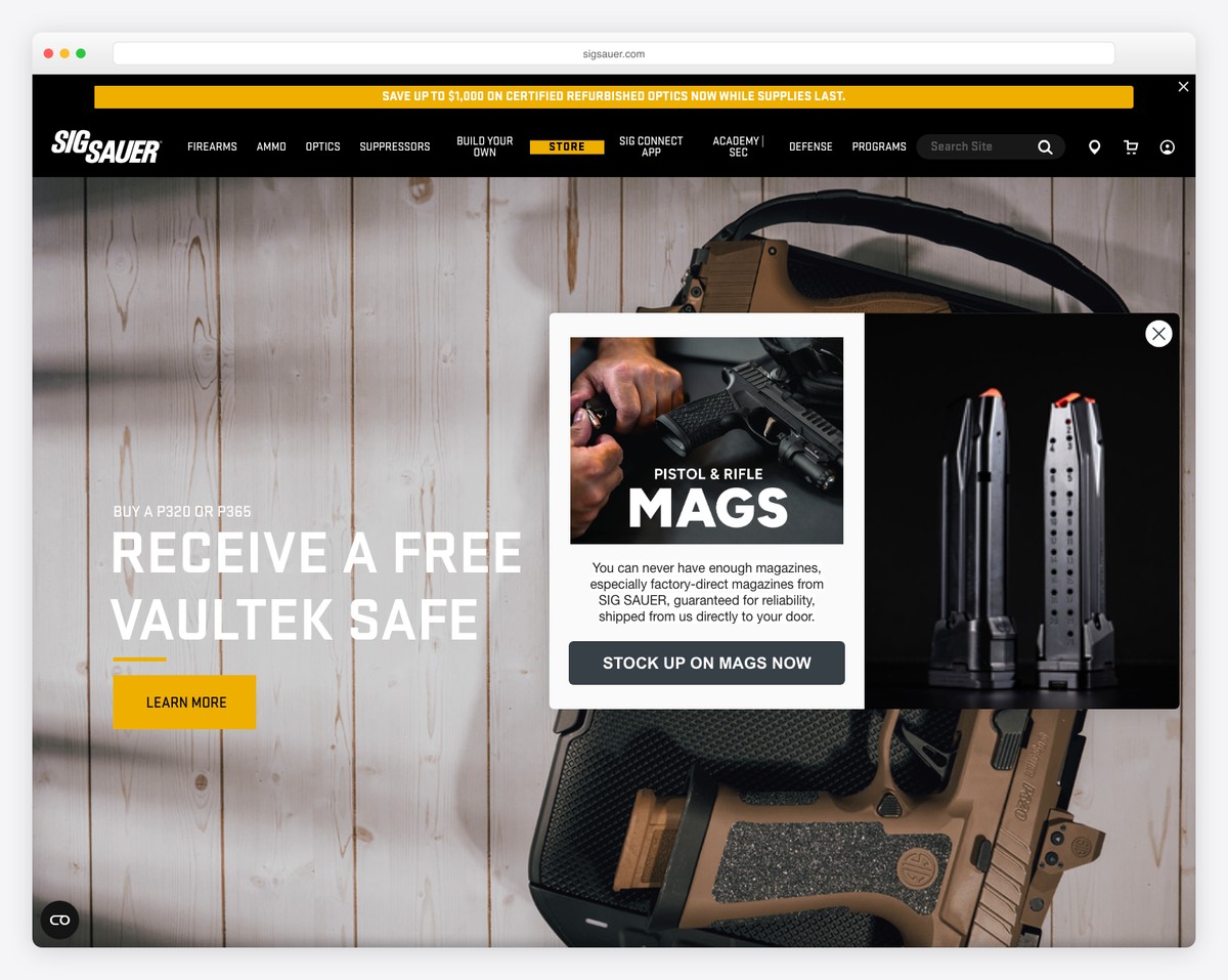 sig sauer magento website