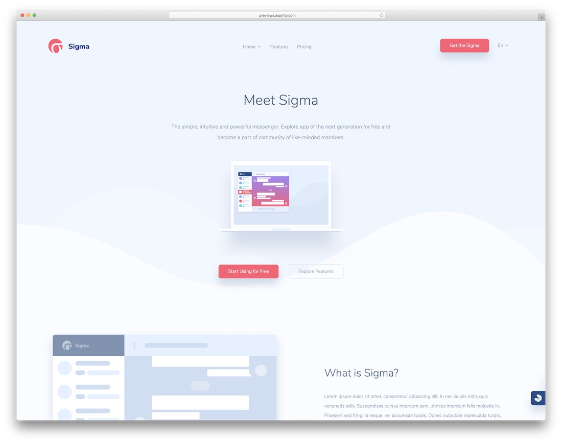 sigma simple bootstrap template