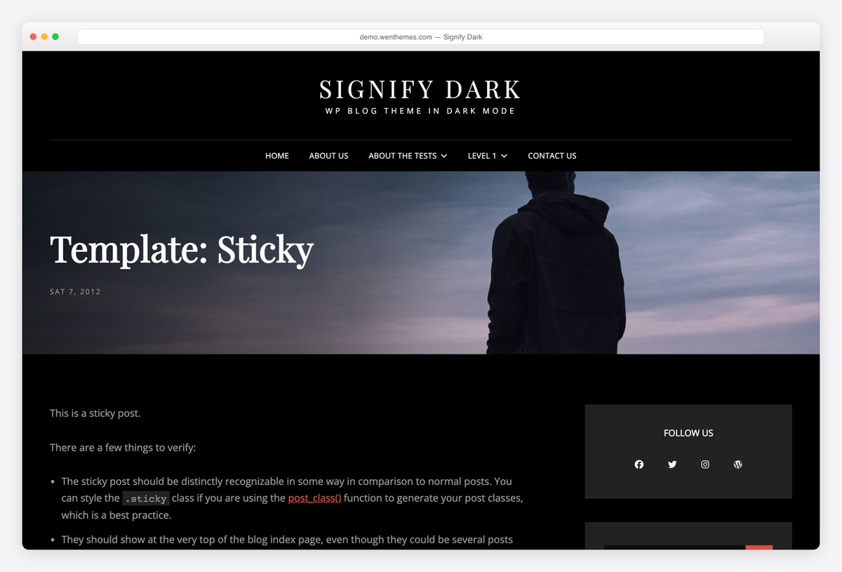 Signify Dark free dark mode WordPress blog theme