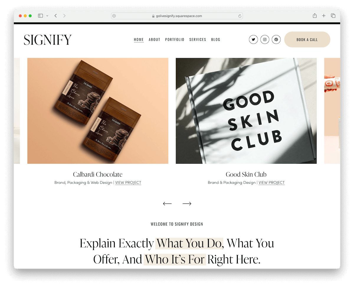 signify squarespace designer template