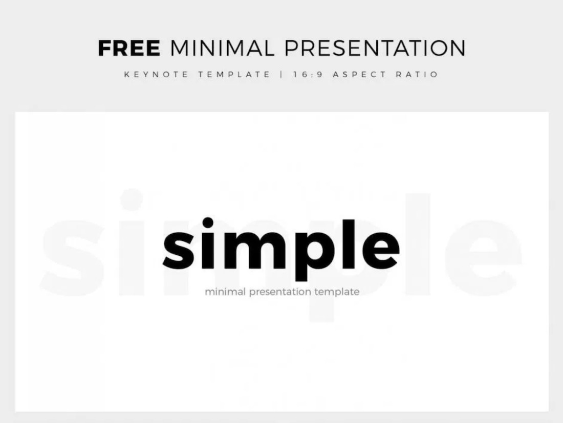 simple minimal free keynote template