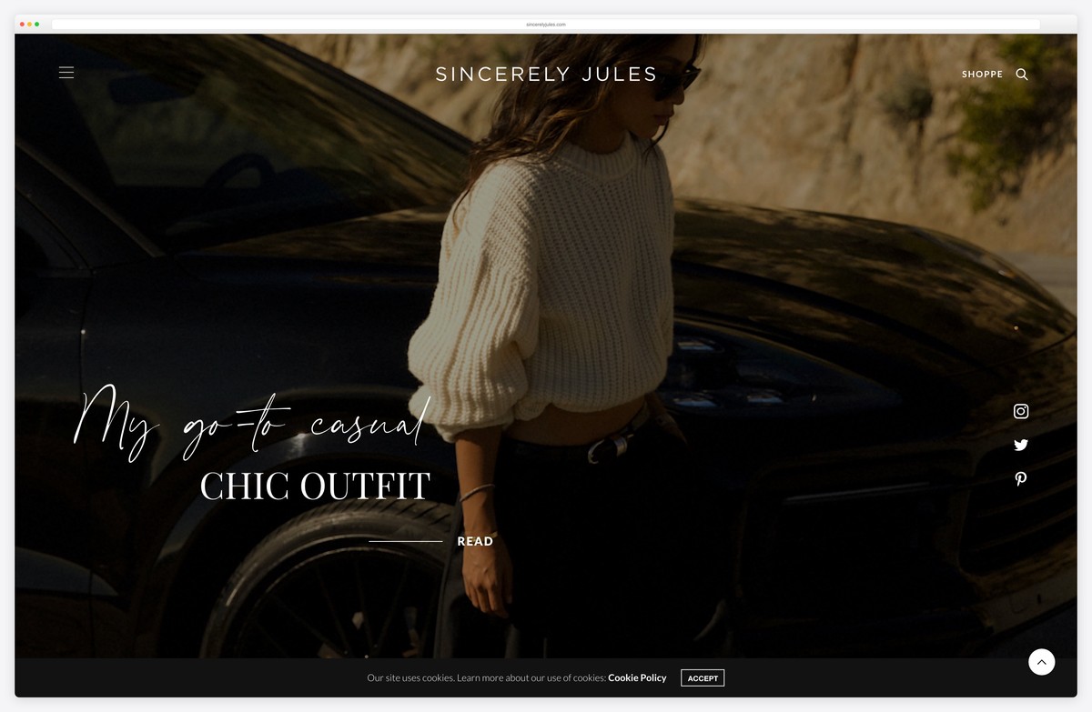 sincerely jules fashion lifestyle blog design example
