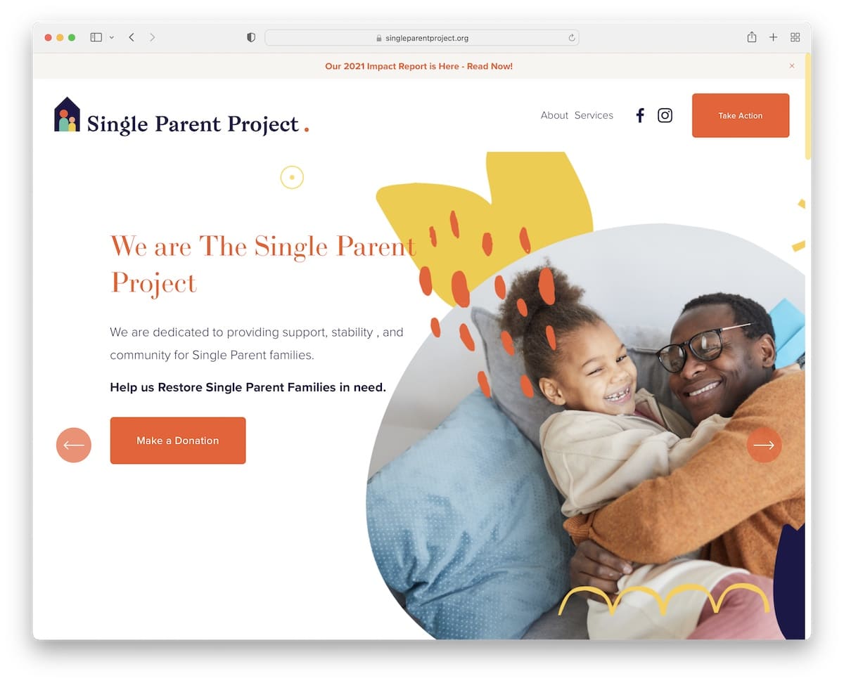 single parent project nonprofit website