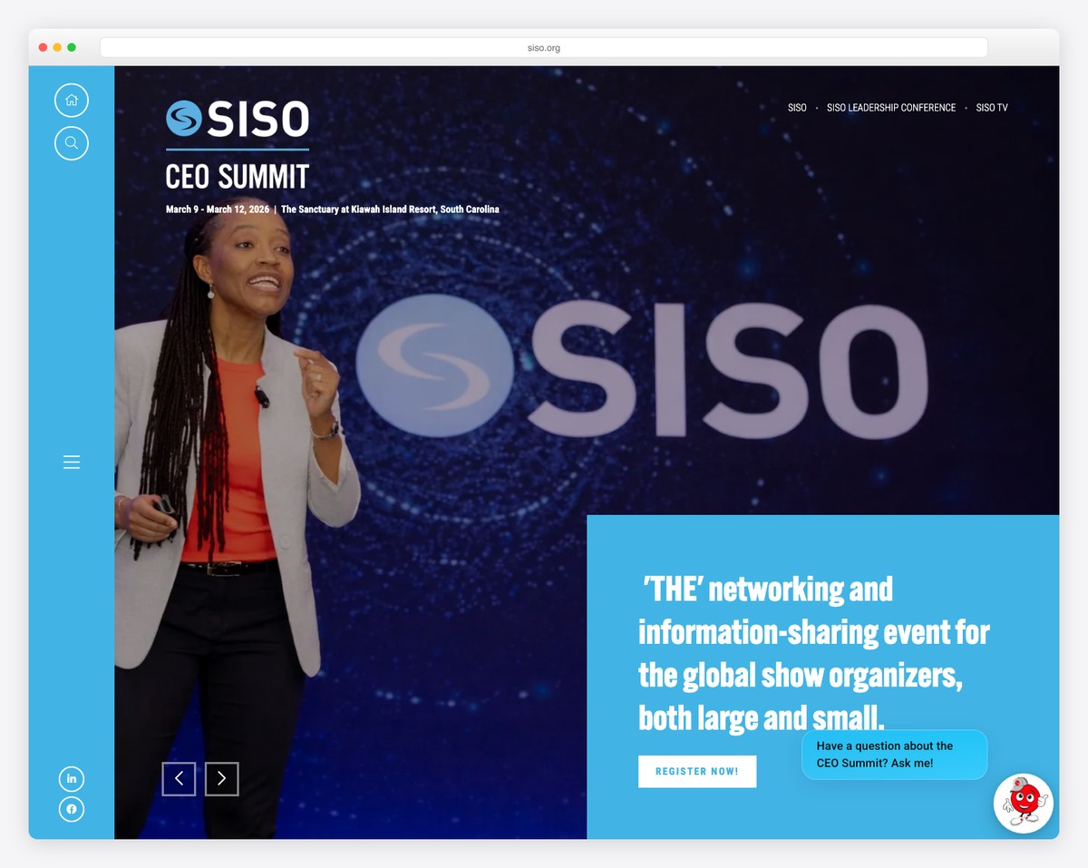SISO CEO Summit website design made with ASP.NET