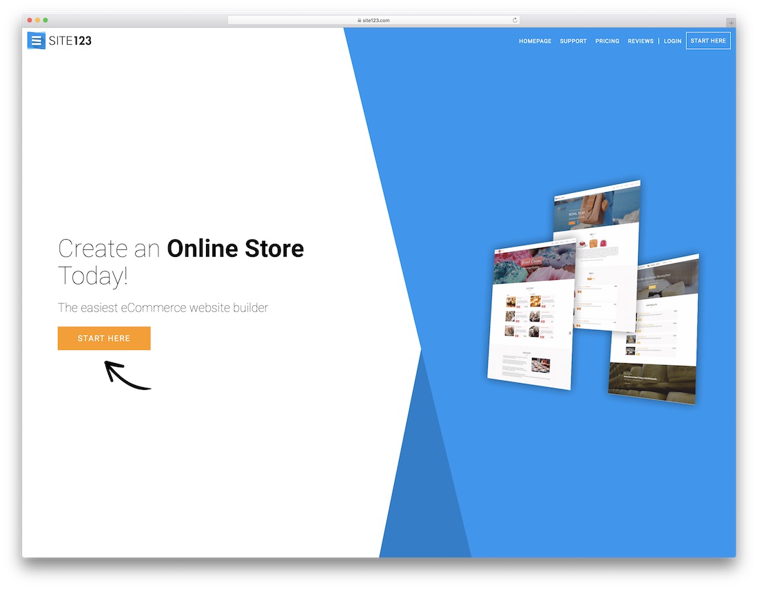 site123 responsive best online store builder