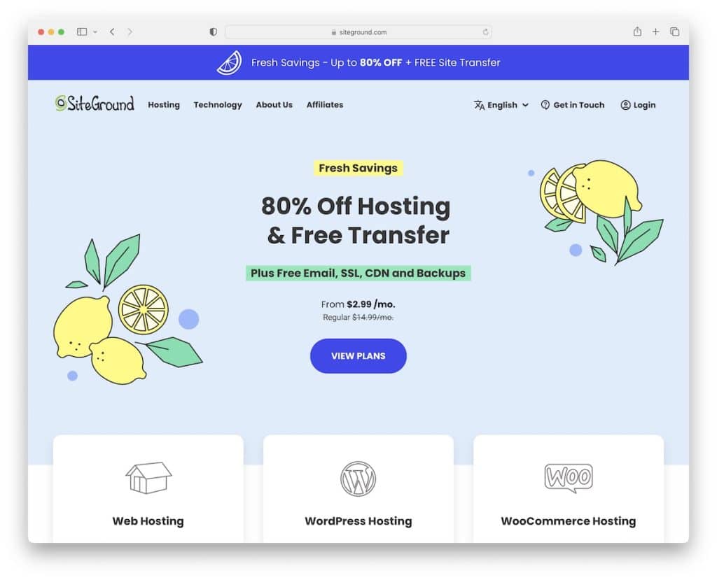 siteground monthly web hosting plans