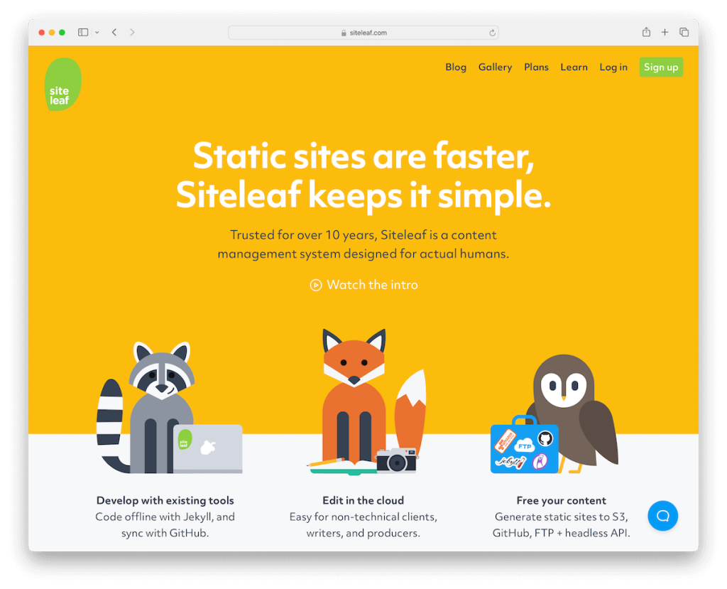 siteleaf static site cms