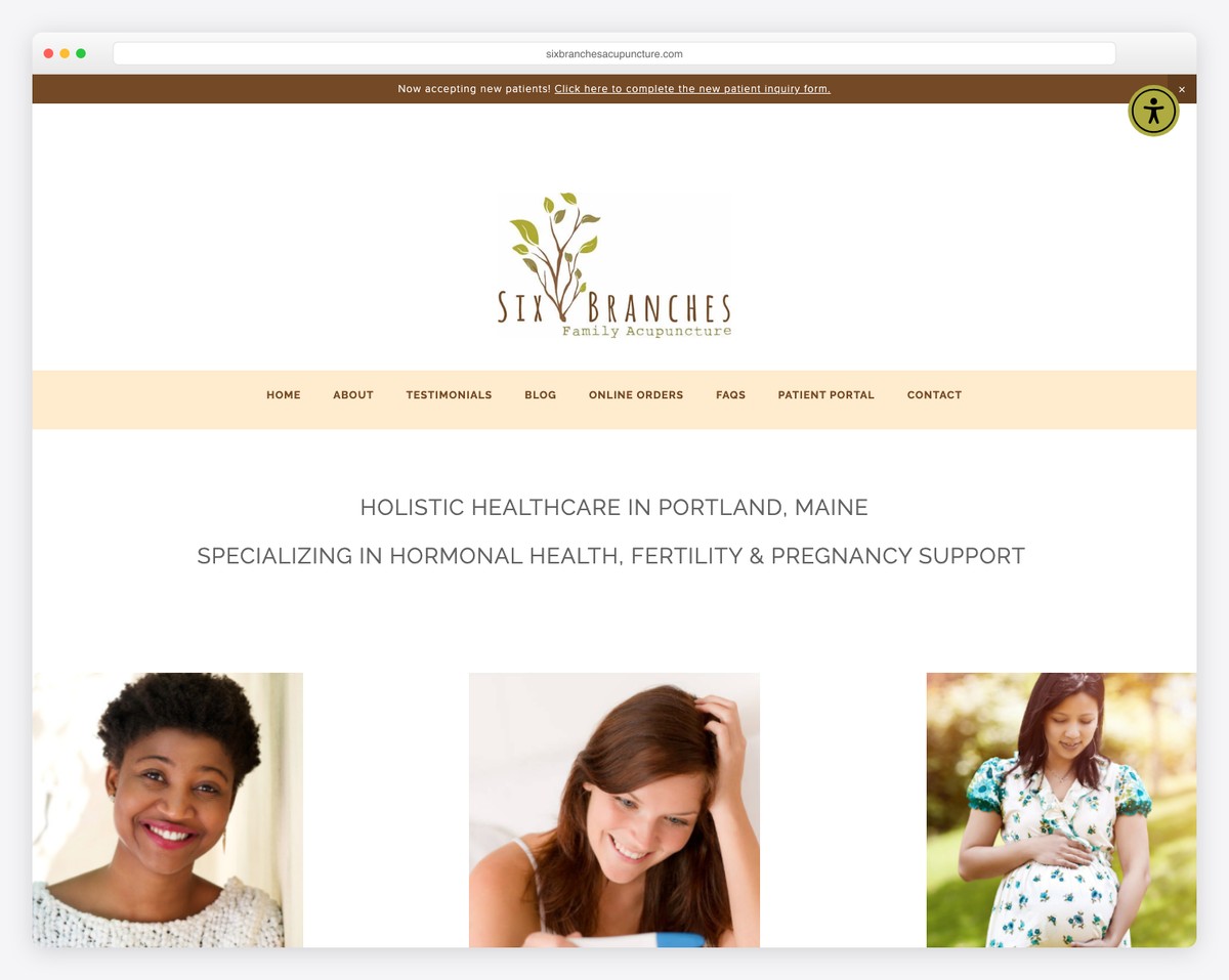 six branches family acupuncture website example