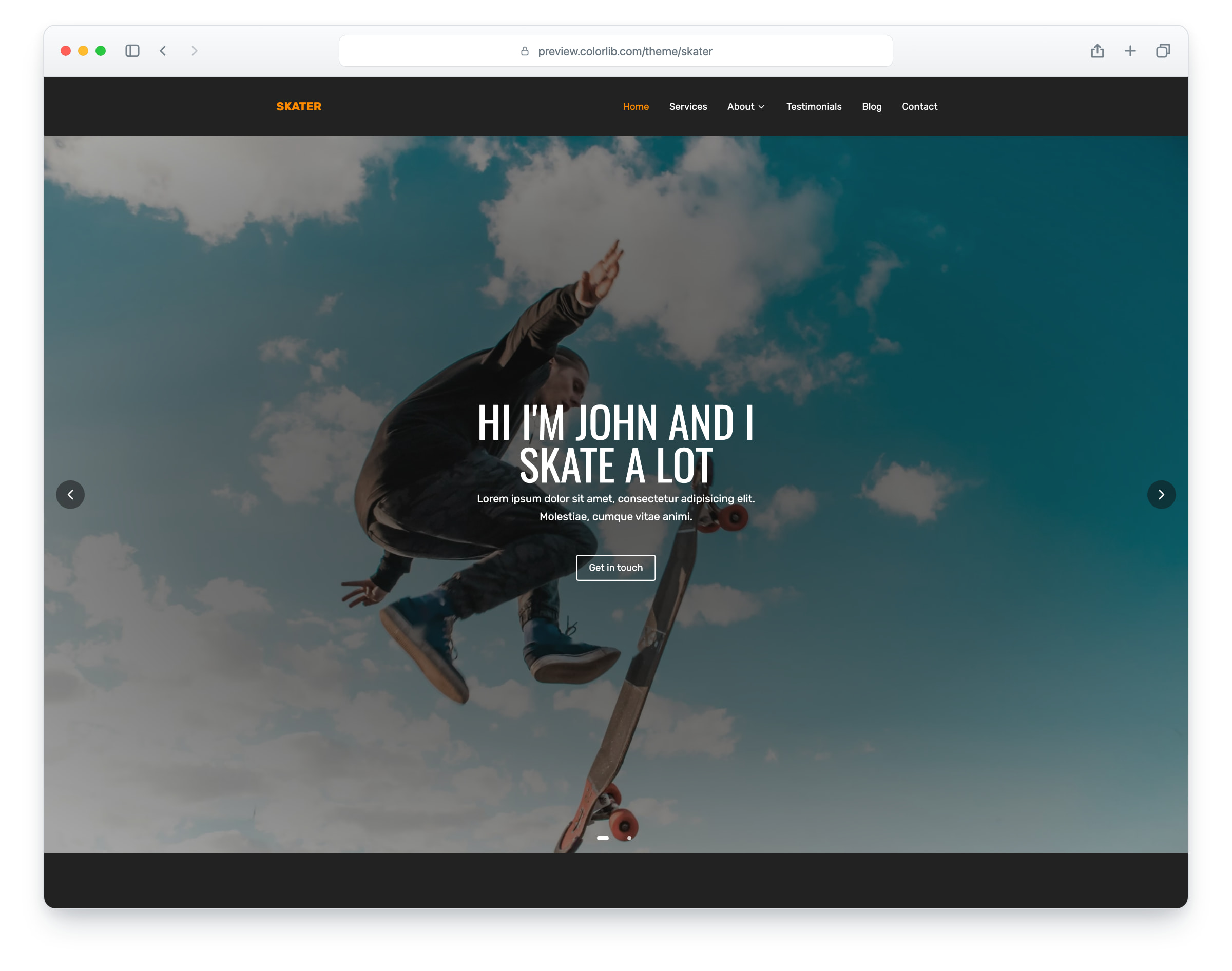Skater website template