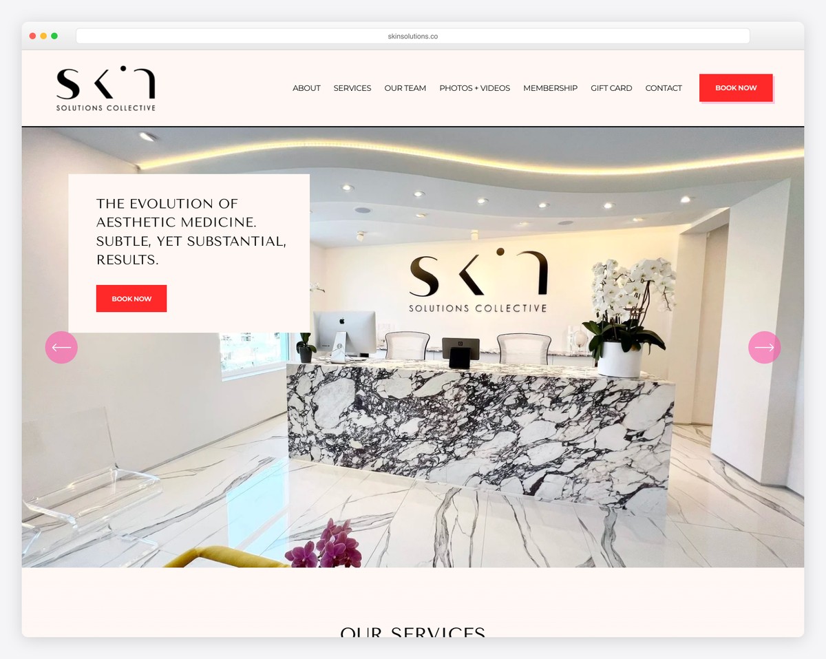 skin solutions collective med spa website