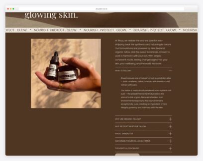 Skincare brand website examples