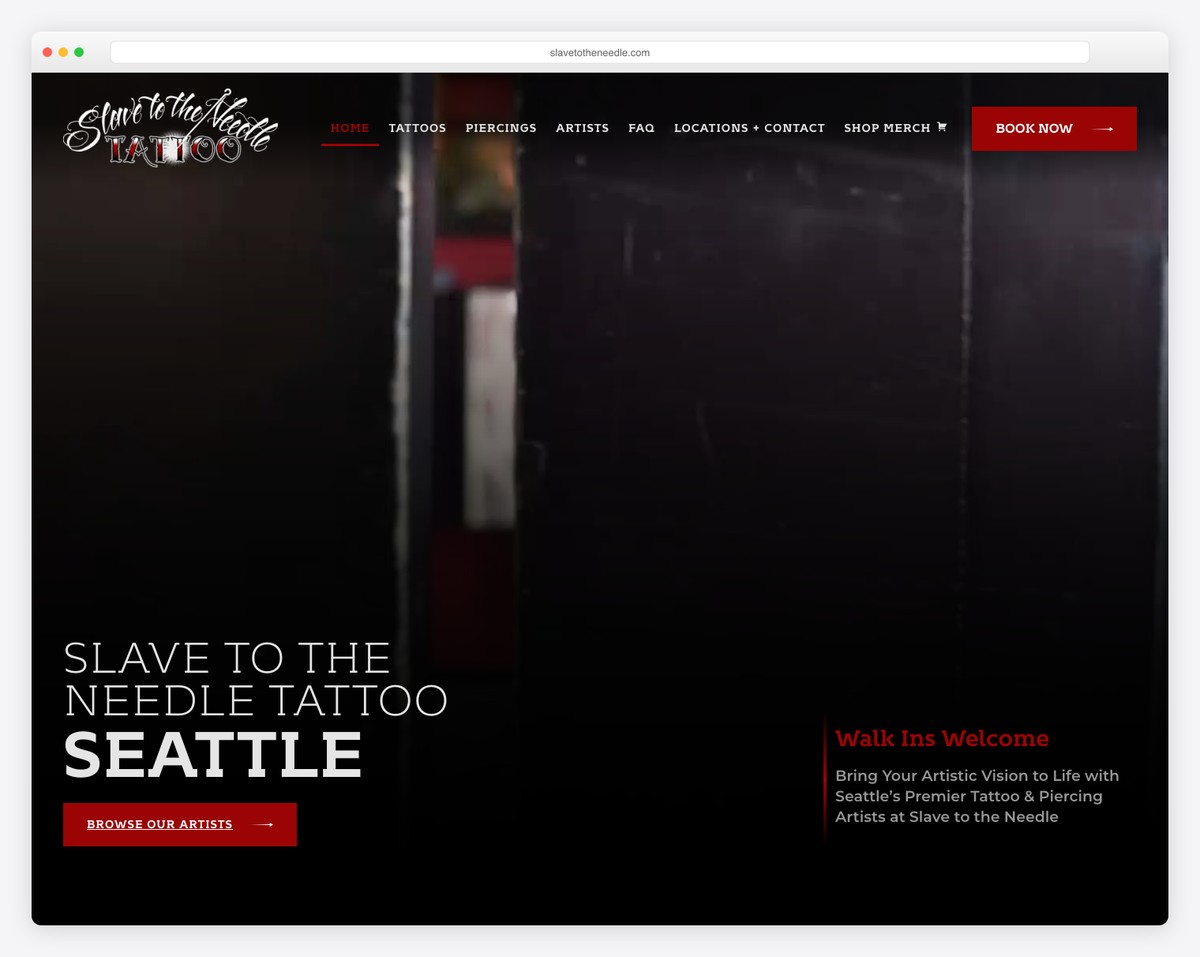 slave to the needle website example