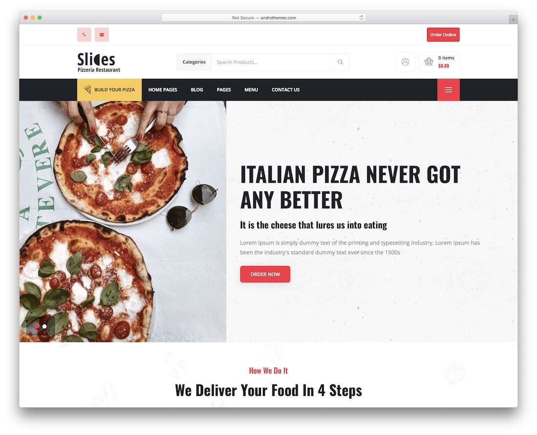 slices food delivery wordpress theme