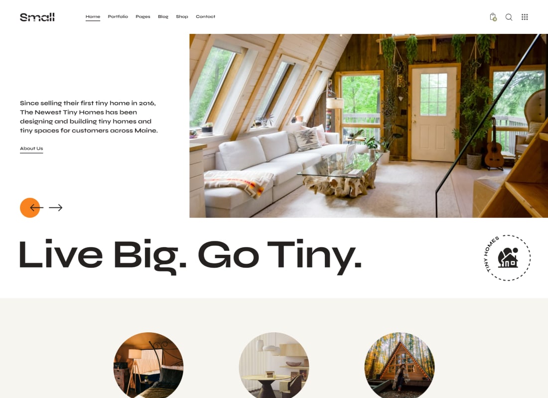 Small | Tiny House Living Lifestyle WordPress Theme
