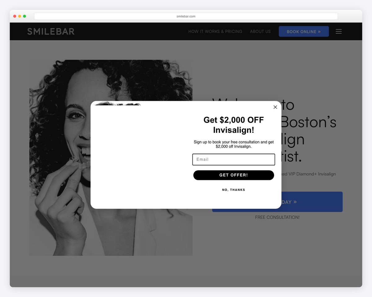 smilebar website example