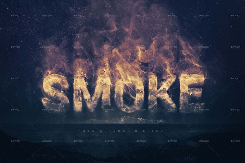 smoke logo text effect