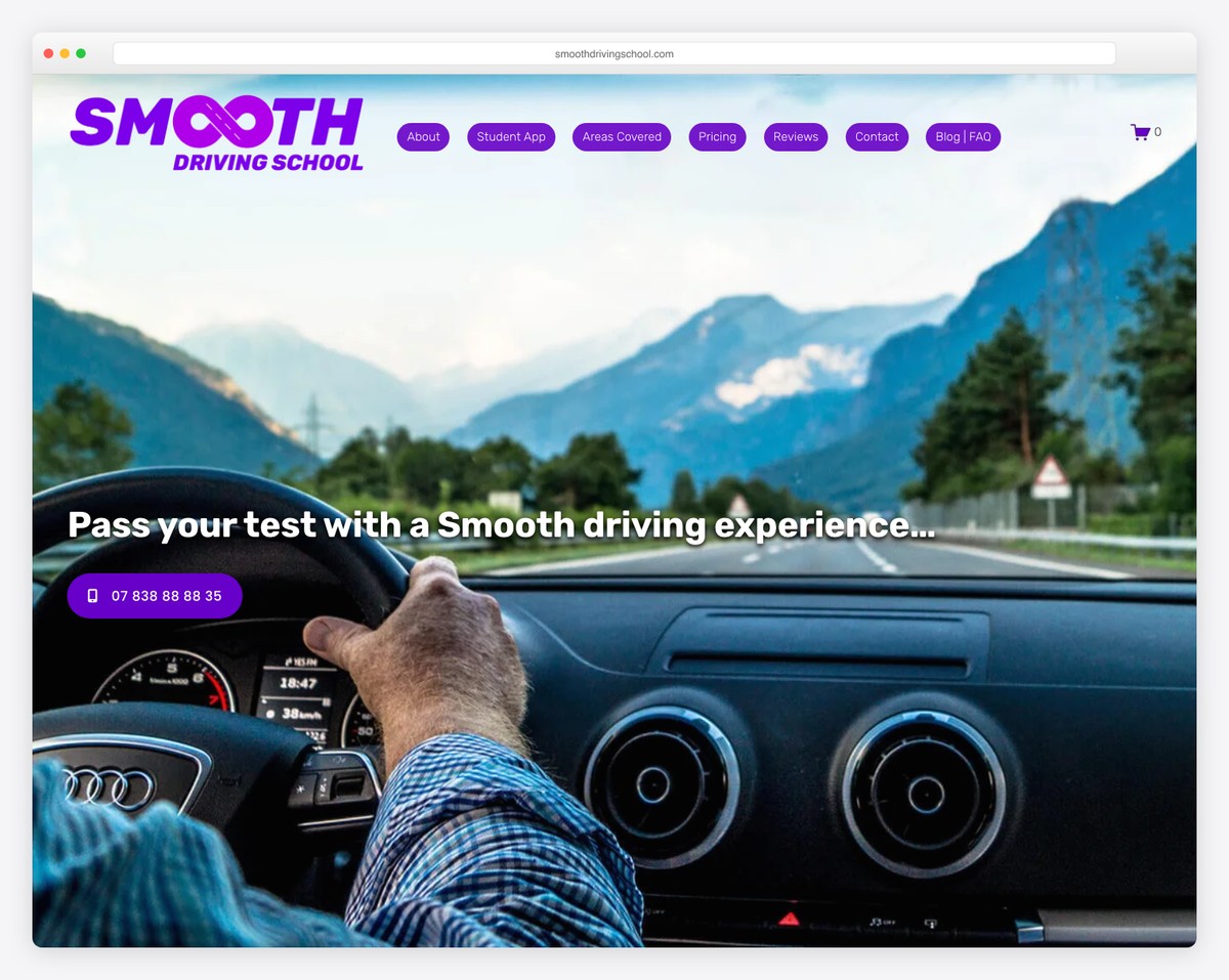 smooth driving school website example