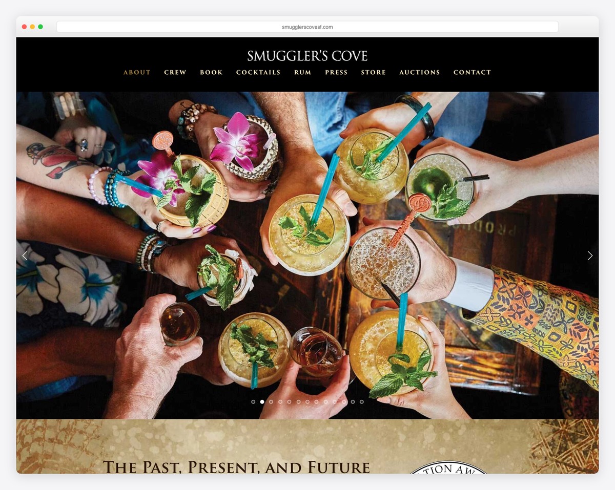 smuggler's cove website example