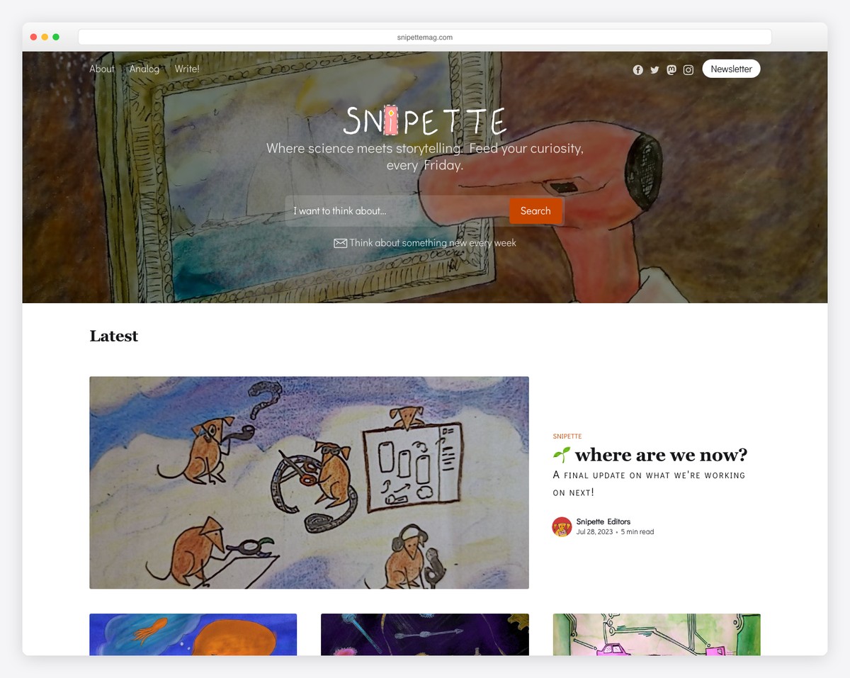 snipette ghost website example