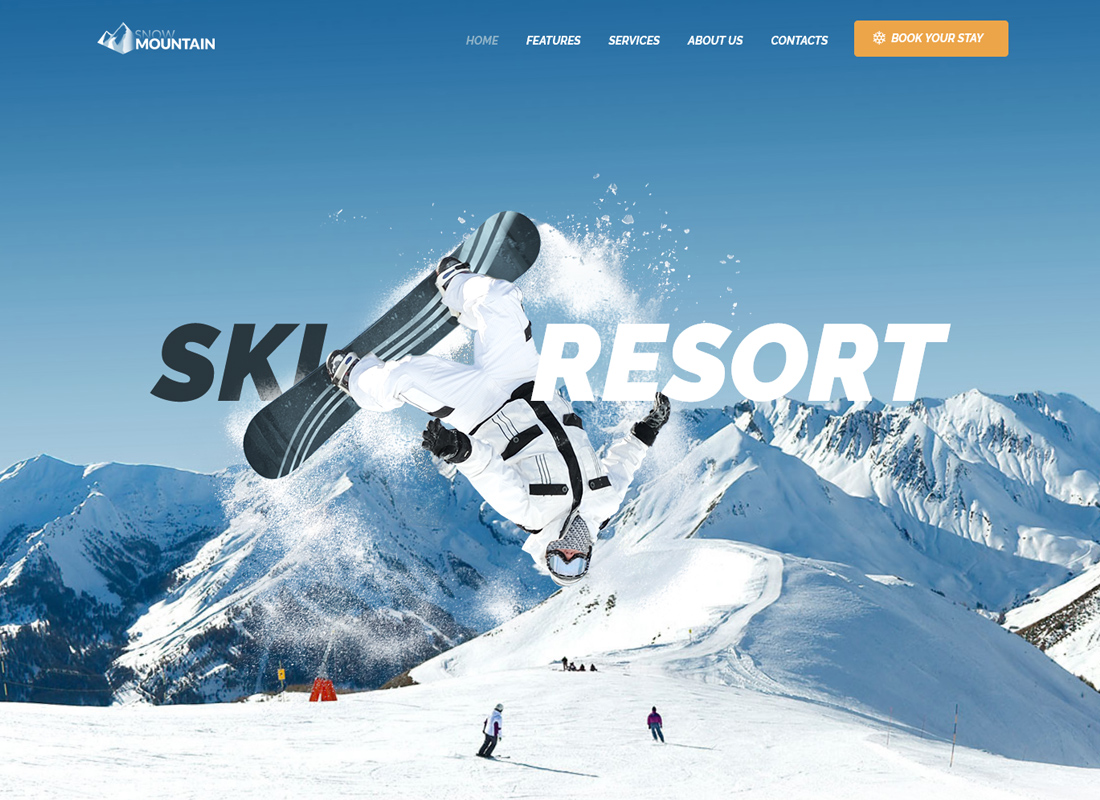 snow mountain - ski resort & snowboard school wordpress theme