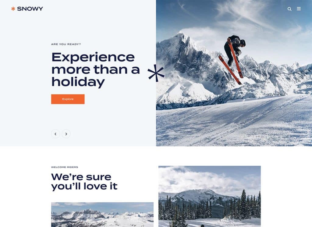 Snowy - Ski Resort & Snowboarding WordPress Theme

