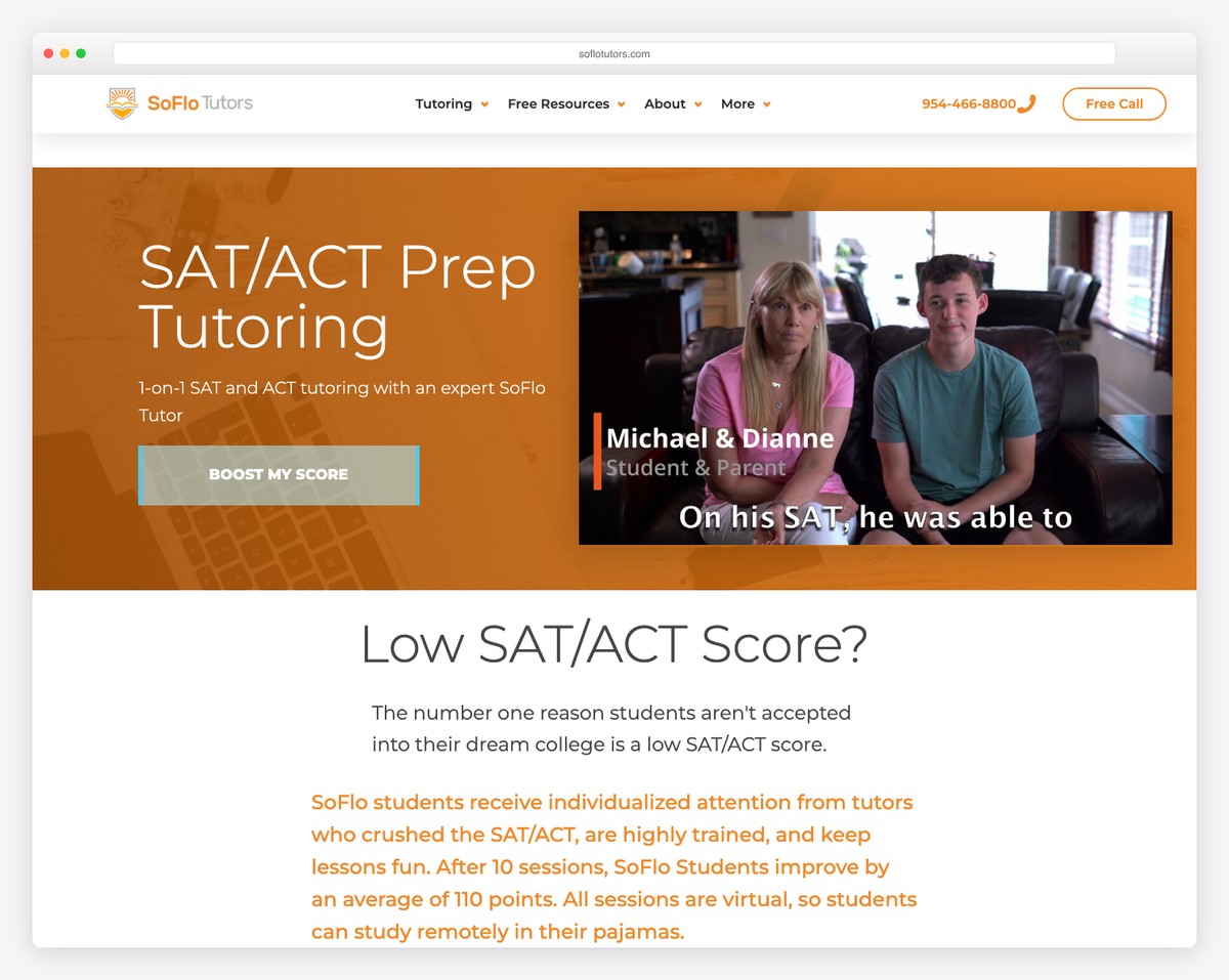 soflo sat tutoring website