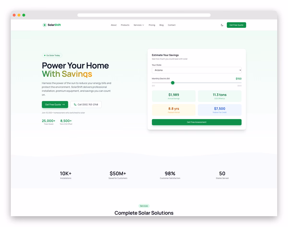SolarShift - Astro and Tailwind CSS Template