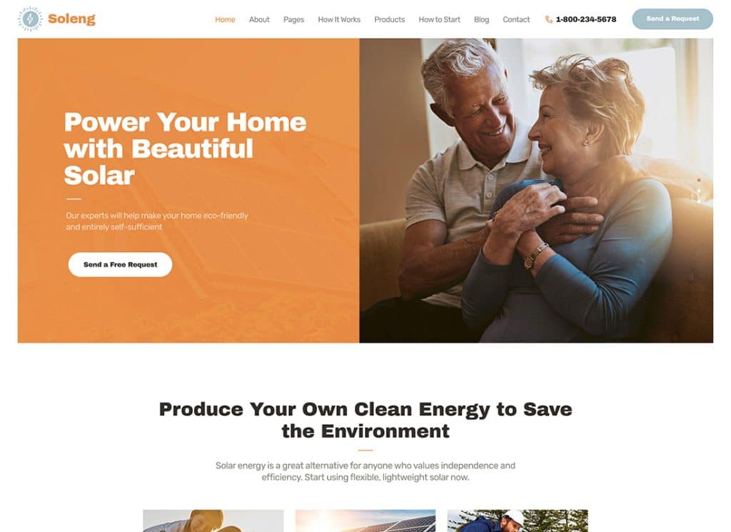 Soleng - Solar Energy Company WordPress Theme