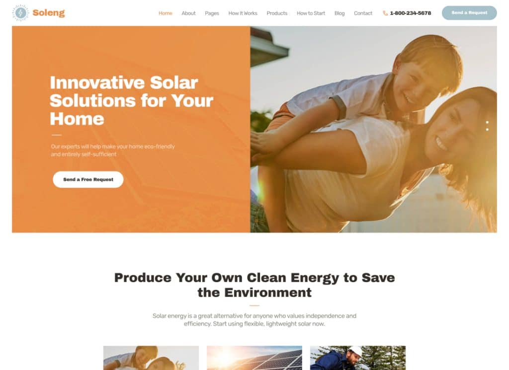 Soleng - Solar Energy WordPress Theme
