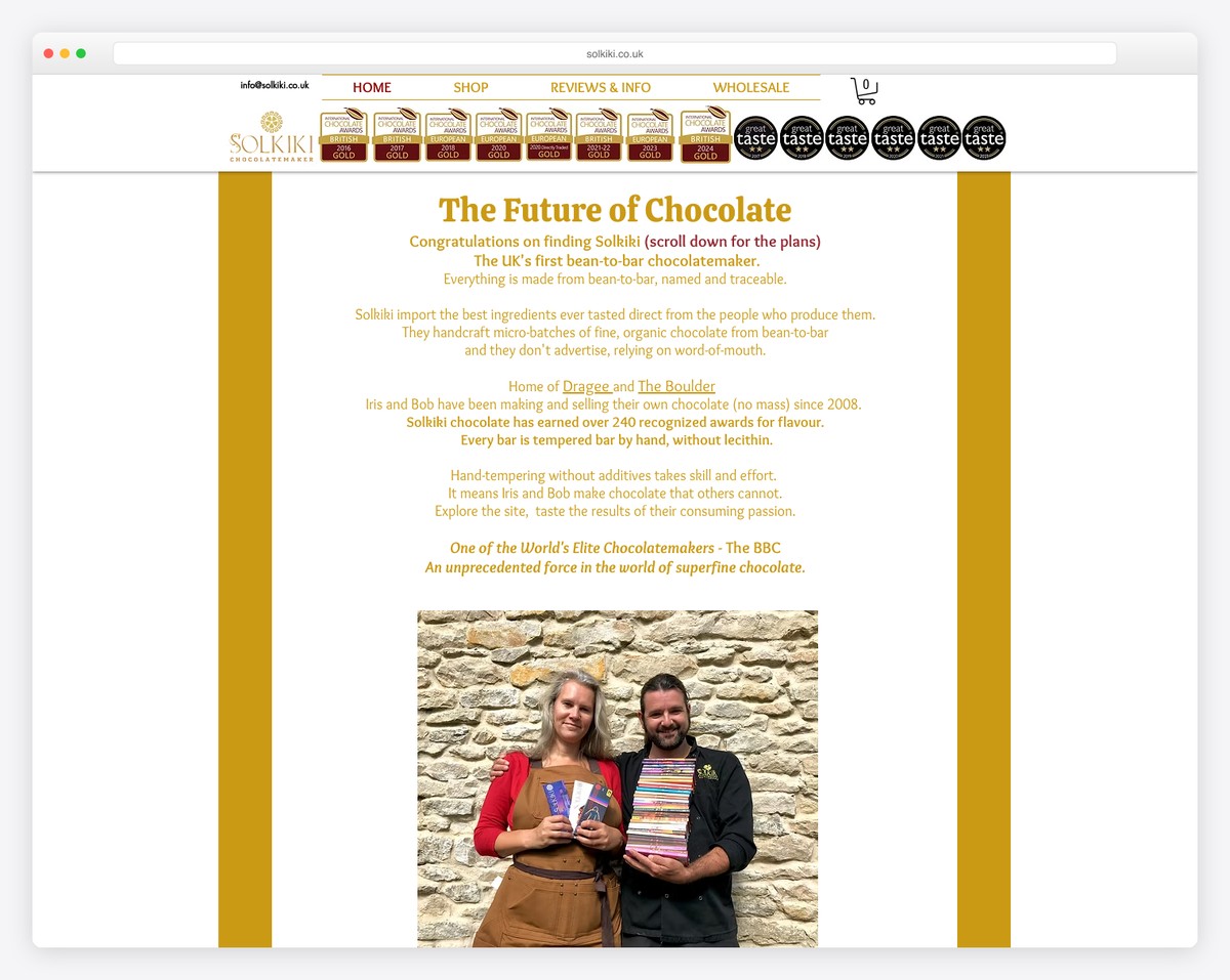 solkiki chocolatemaker website example