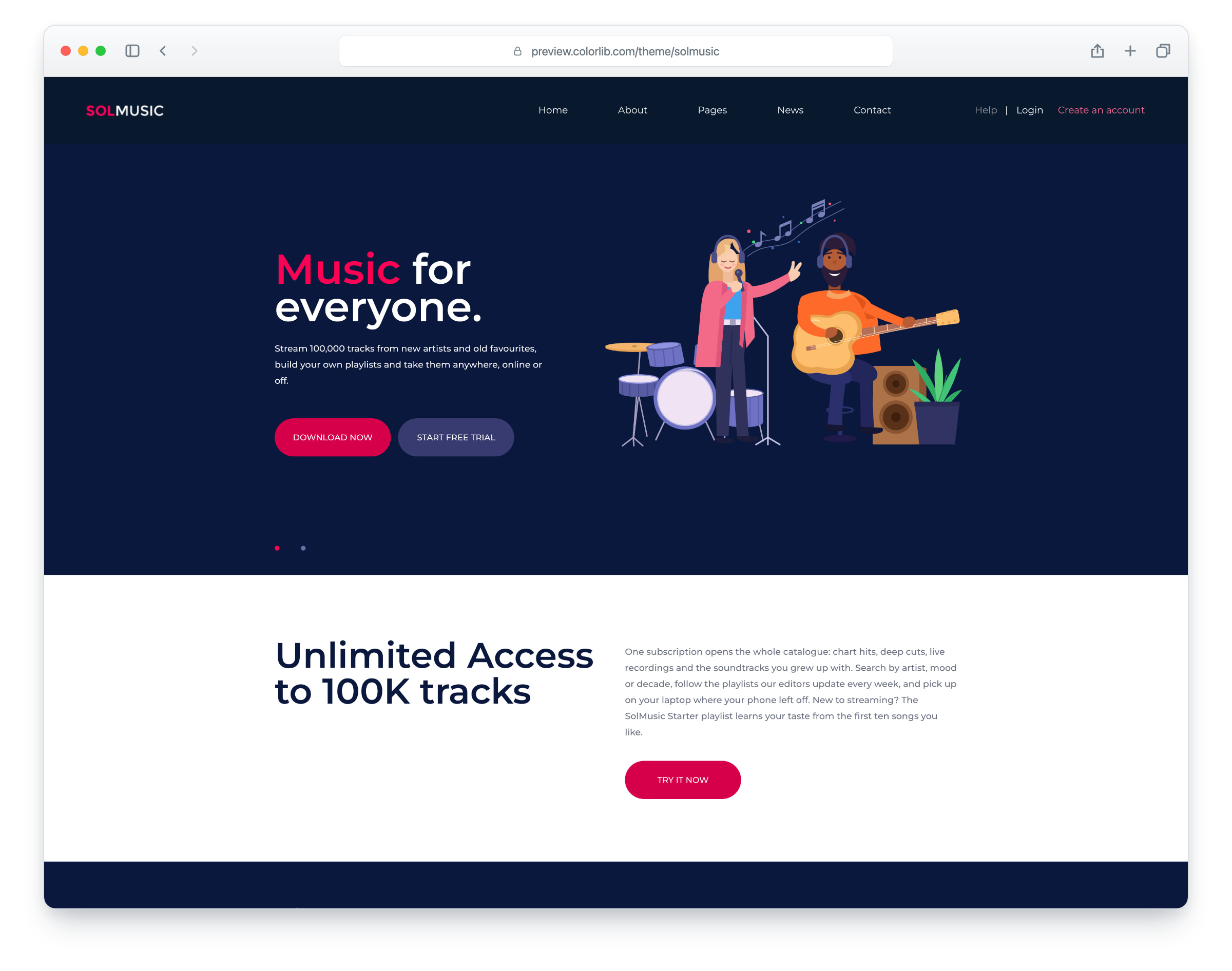Solmusic website template