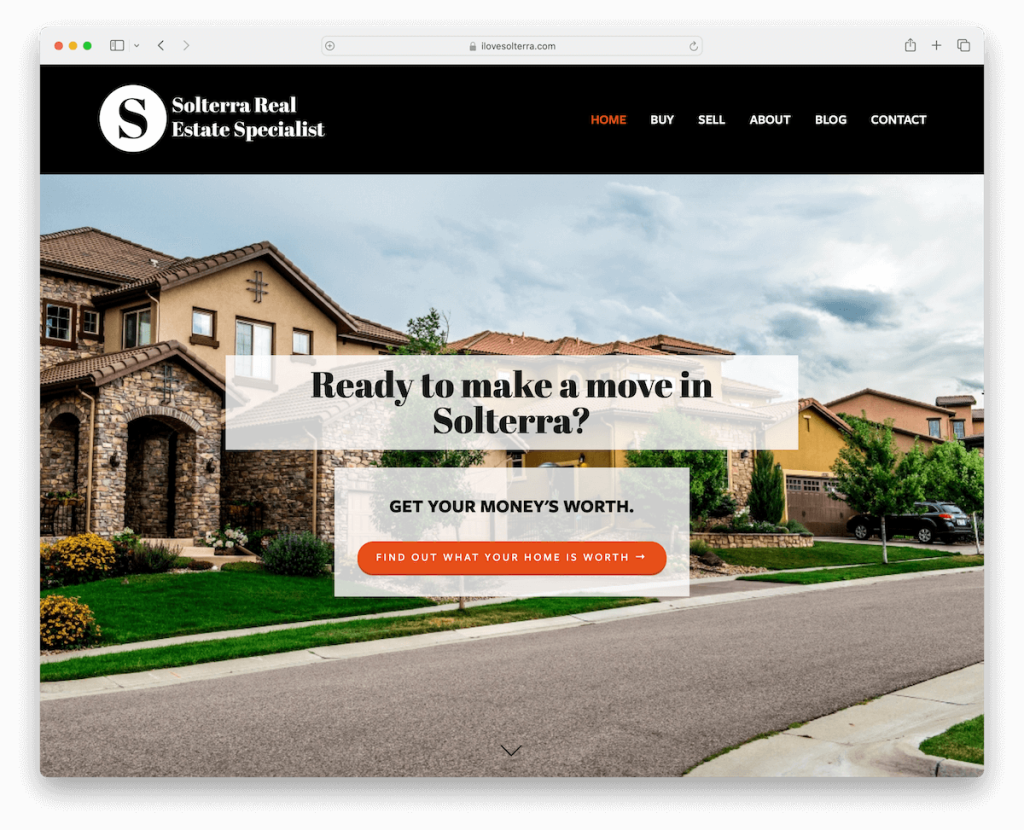 solterra real estate specialist squarespace website