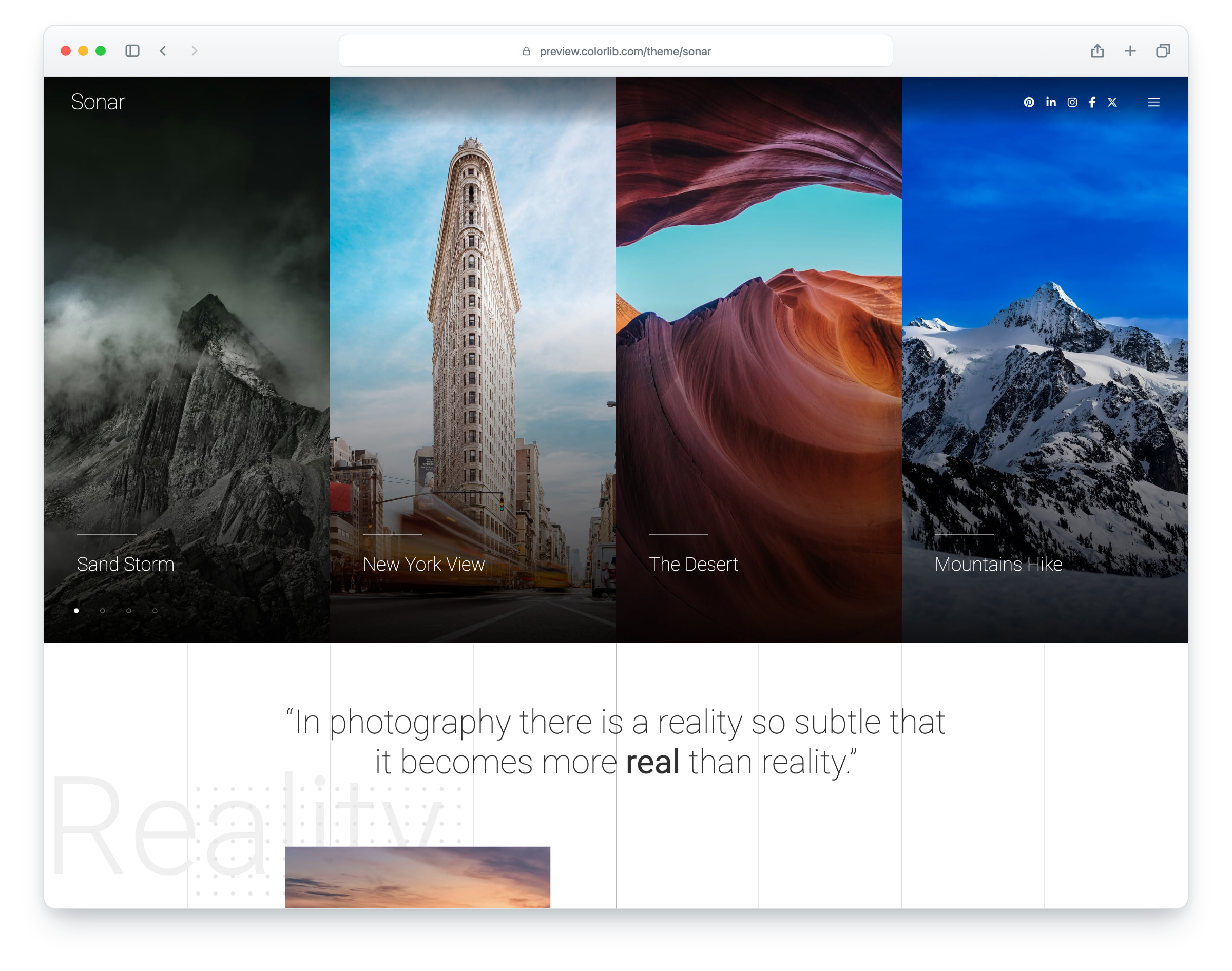 Sonar website template