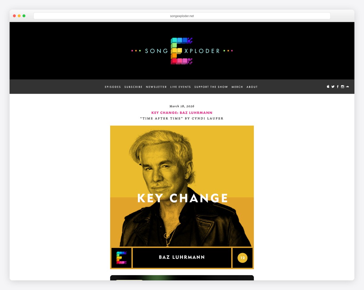 song exploder podcast website