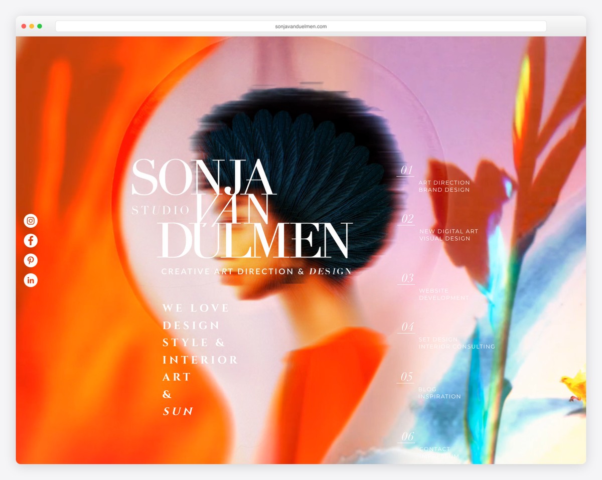sonja van dulmen wix portfolio example